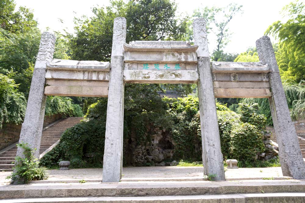 photo,material,free,landscape,picture,stock photo,Creative Commons,HuQiu, The gate, gate, stone pillar, tiger hill