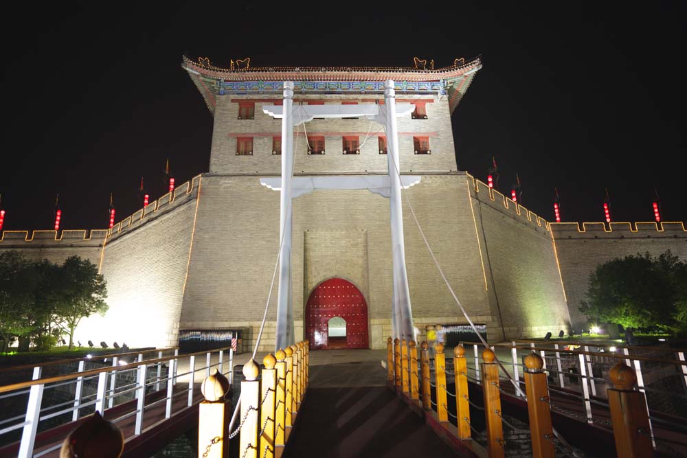 fotografia, materiale, libero il panorama, dipinga, fotografia di scorta,Il cancello di Einei, Chang'an, cancello di castello, mattone, La storia