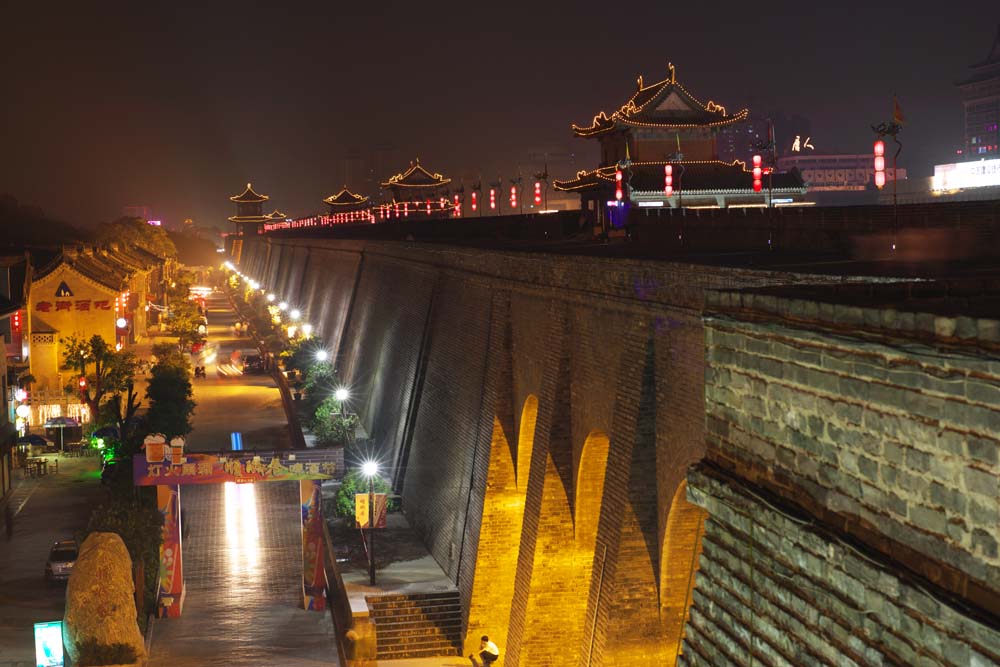 Foto, materiell, befreit, Landschaft, Bild, hat Foto auf Lager,Lang Anjo-Burg Mauer, Chang'an, Burgtor, Backstein, Die Geschichte