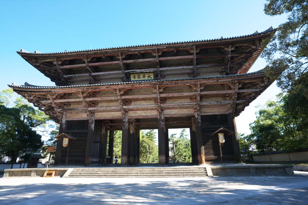 Foto, materieel, vrij, landschap, schilderstuk, bevoorraden foto,Nandaimon Higashiooji, De poort, Van hout gebouw, Boeddhisme, Tempel