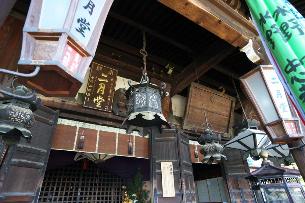 photo,material,free,landscape,picture,stock photo,Creative Commons,Nigatsu-do Hall, lantern, wooden building, Eaves, The water-drawing ceremony