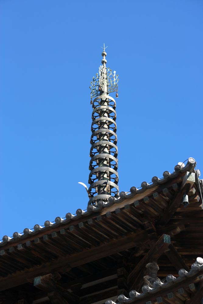 Foto, materiell, befreit, Landschaft, Bild, hat Foto auf Lager,Fnf Storeyed Pagoda-Spitze, Buddhismus, Fnf Storeyed-Pagode, hlzernes Gebude, blauer Himmel