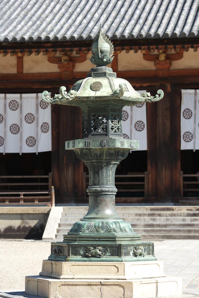 foto,tela,gratis,paisaje,fotografa,idea,Linterna de jardn de Temple de ji de - de Horyu, Buddhism, Linterna de jardn, Mon de malva real, Bronce