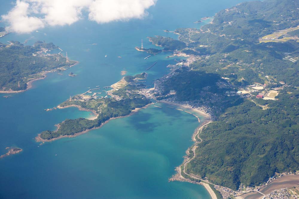 photo,material,free,landscape,picture,stock photo,Creative Commons,The sea of Nagasaki, The country, sandy beach, The sea, Aerial photography