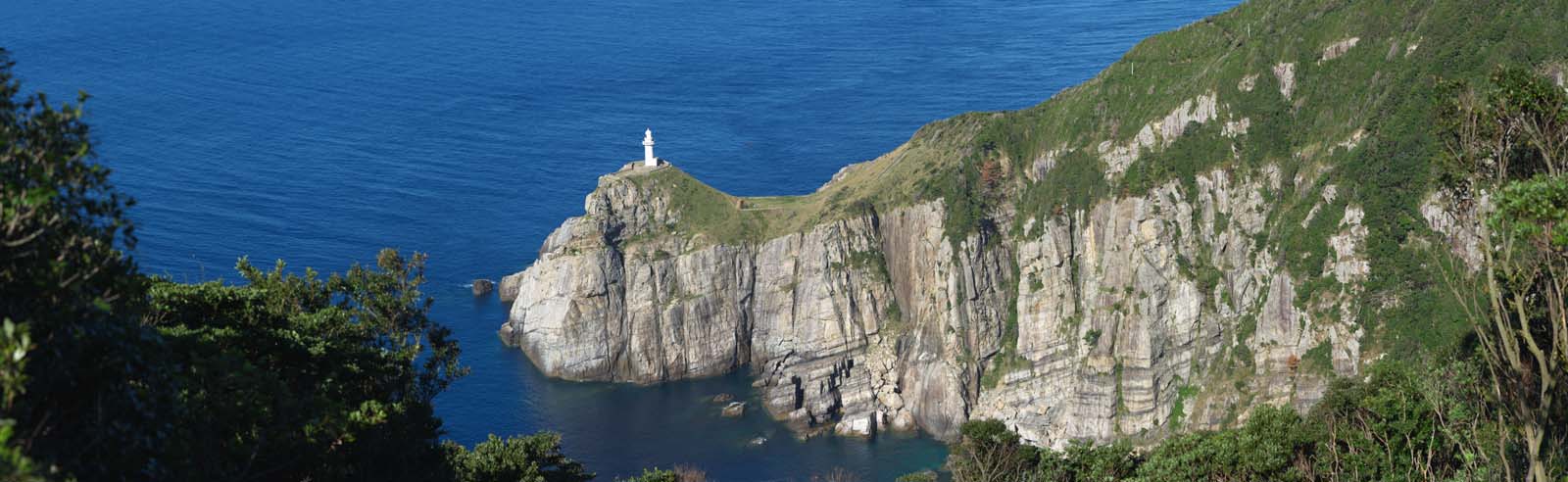 photo, la matire, libre, amnage, dcrivez, photo de la rserve,Grand Sezaki vue entire, falaise, La mer, ciel bleu, Grand phare Sezaki