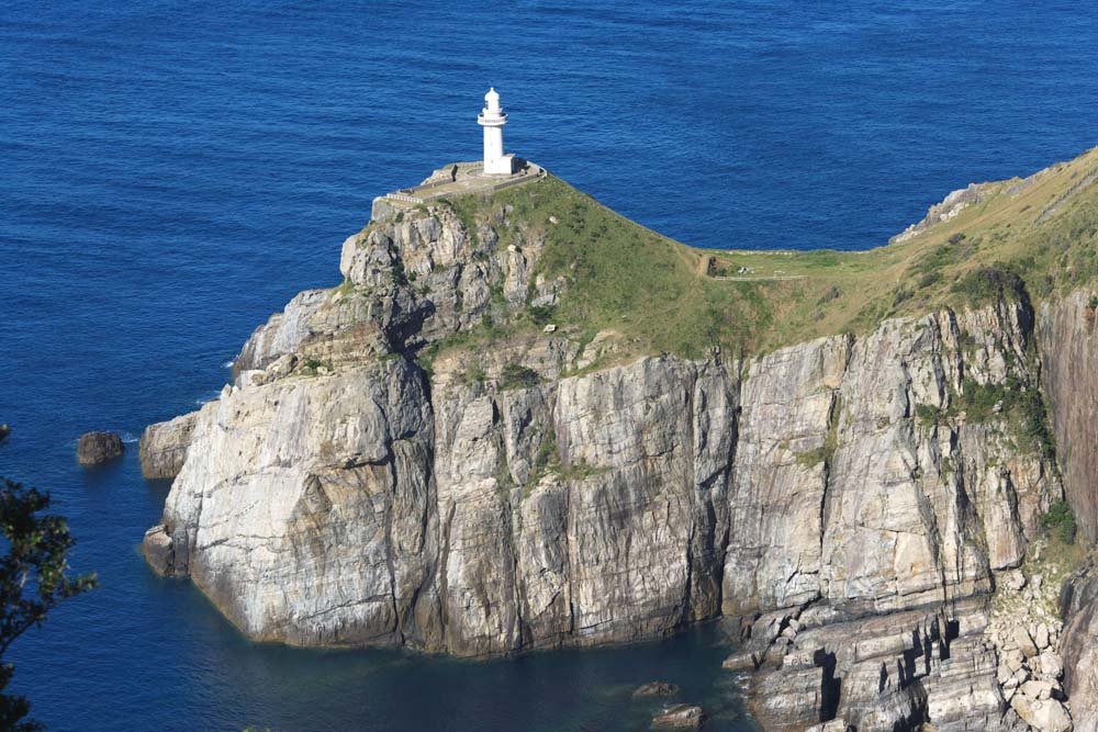 photo, la matire, libre, amnage, dcrivez, photo de la rserve,Grand phare Sezaki, falaise, La mer, ciel bleu, Grand phare Sezaki