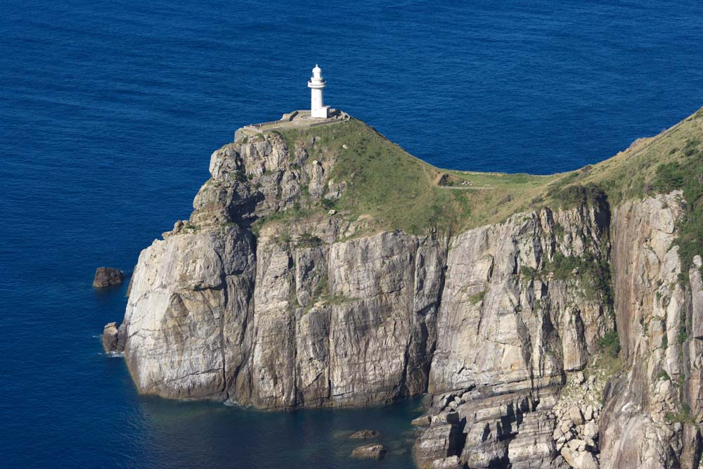 photo,material,free,landscape,picture,stock photo,Creative Commons,Great Sezaki Lighthouse, cliff, The sea, blue sky, Great Sezaki Lighthouse