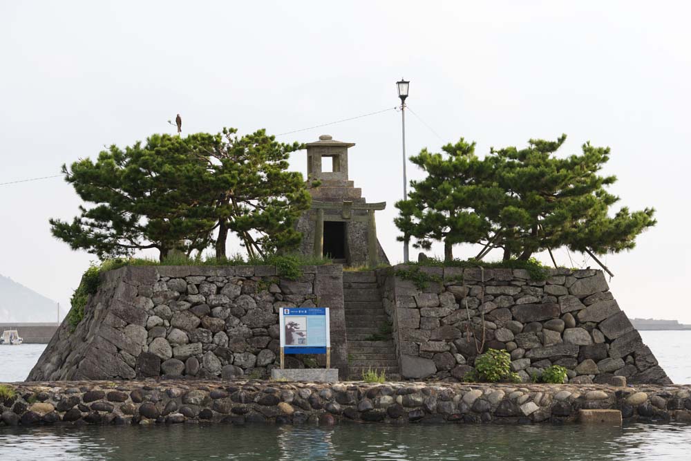 fotografia, materiale, libero il panorama, dipinga, fotografia di scorta,Un naso leggero e mai-che brucia, faro, frangionde, Ishigaki, torii