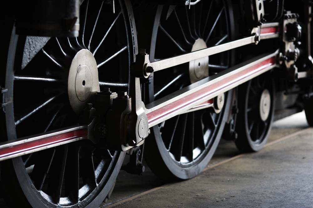 Foto, materieel, vrij, landschap, schilderstuk, bevoorraden foto,Een aandrijfwiel, Bewasem locomotief, Trein, Aandrijfwiel, Ijzer