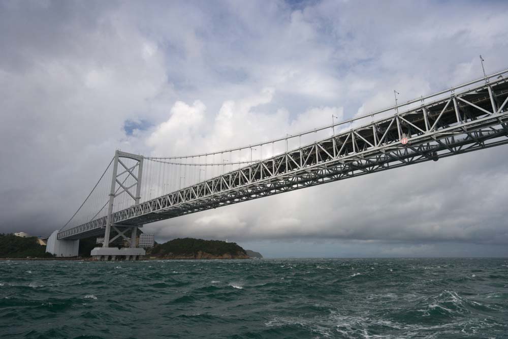 foto,tela,gratis,paisaje,fotografa,idea,Canal de Naruto, Puente basculante, Puente colgante, Una corriente de ocano, Trfico