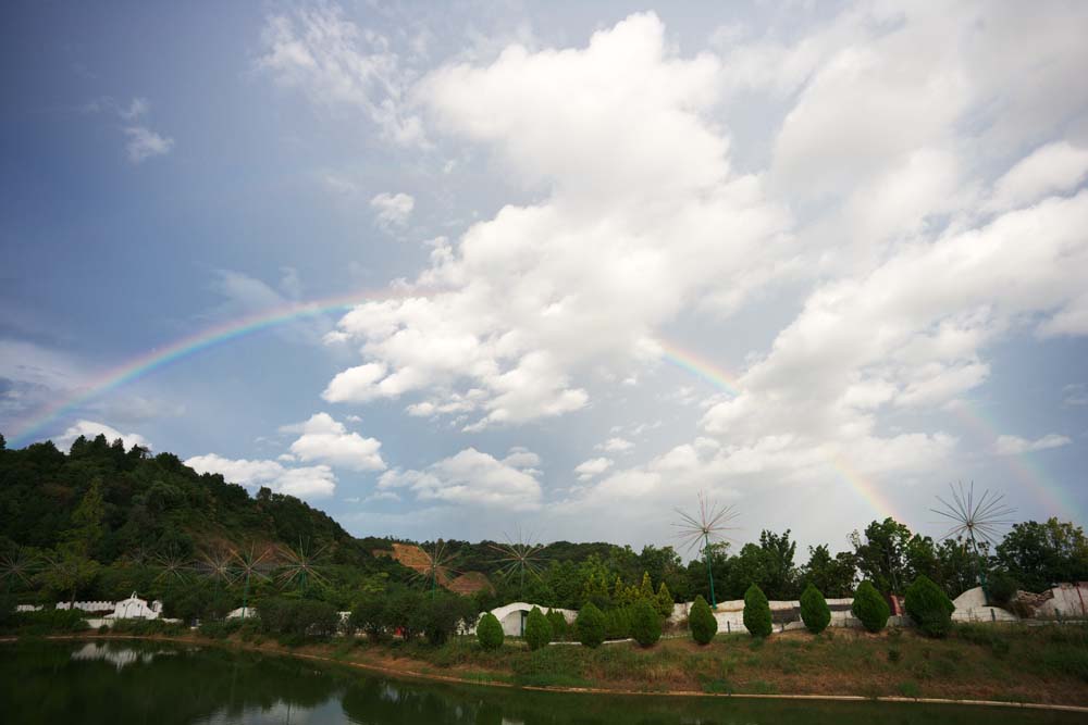 Foto, materieel, vrij, landschap, schilderstuk, bevoorraden foto,De poort van de regenboog, Regenboog, , Zeven kleuren, Maak