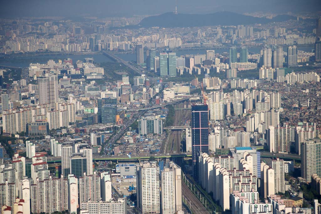 photo,material,free,landscape,picture,stock photo,Creative Commons,Building group of Seoul, building, An aerial photograph, housing complex, An office building