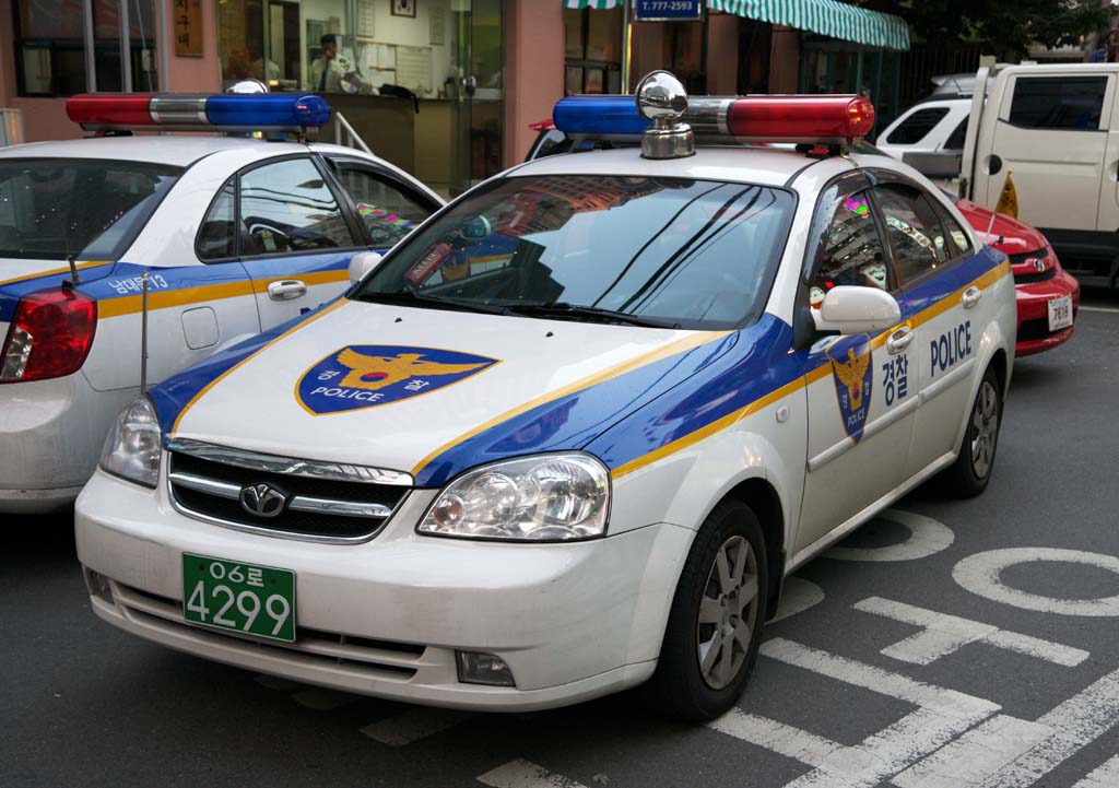 fotografia, materiale, libero il panorama, dipinga, fotografia di scorta,Macchina di polizia di Corea, La polizia, pattugli macchina, PC, Cautela