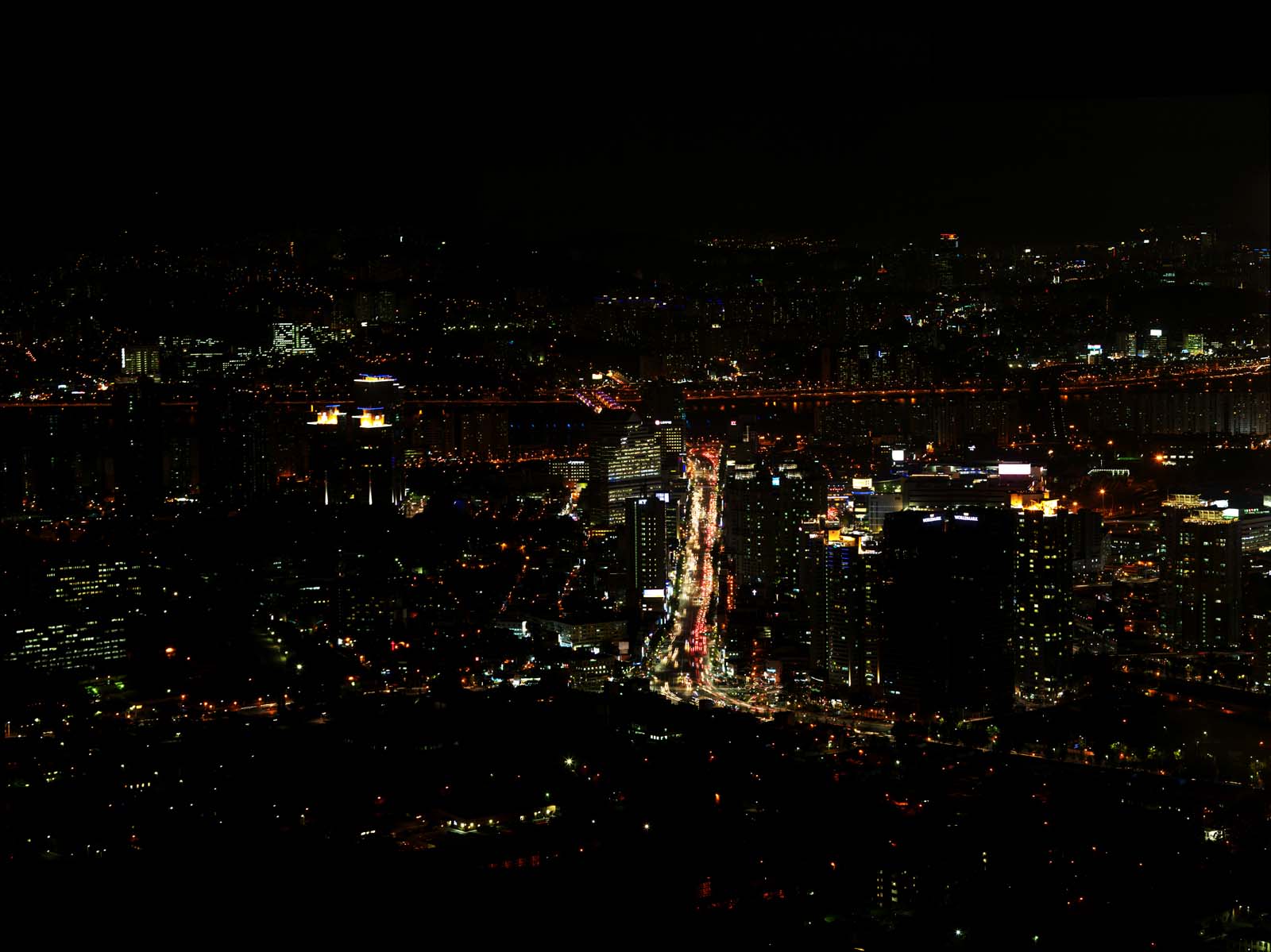 photo, la matire, libre, amnage, dcrivez, photo de la rserve,Une vue de la nuit de Soul, construire, Non, vue de la nuit, Illumination