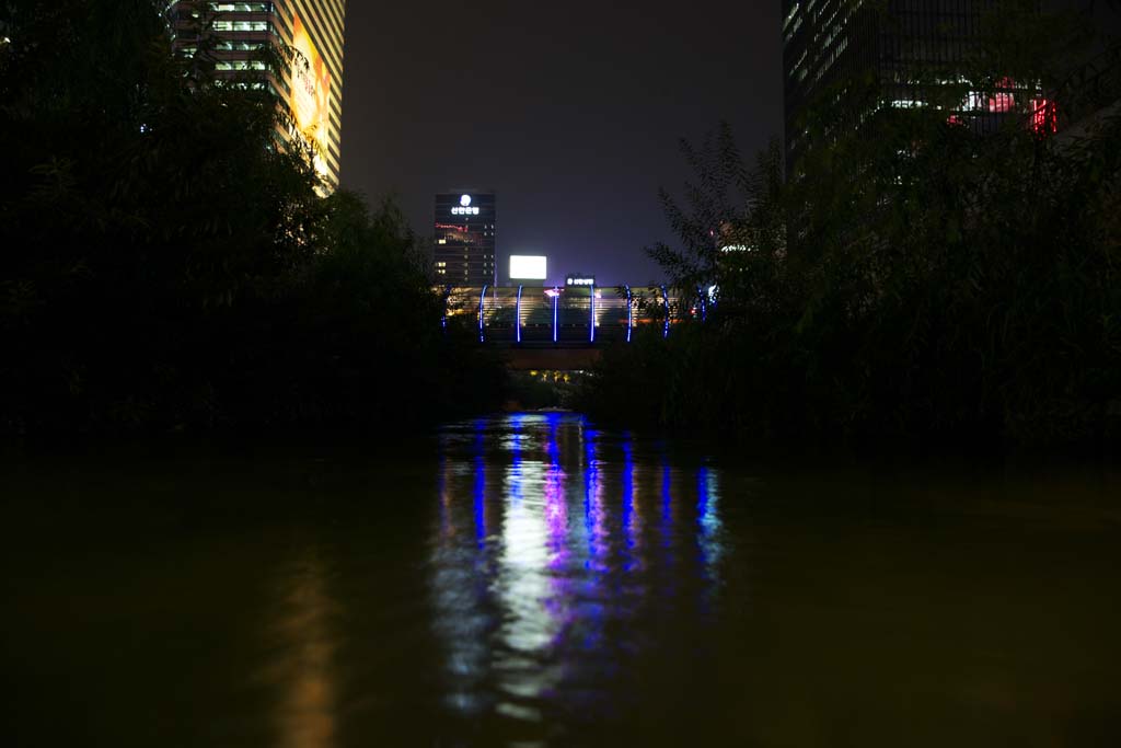 photo,material,free,landscape,picture,stock photo,Creative Commons,The night of the crystal rill River, Crystal rill River, building, city, waterside