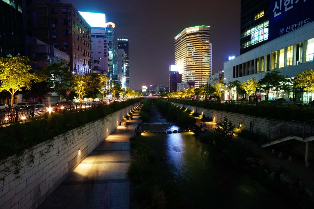 Foto, materieel, vrij, landschap, schilderstuk, bevoorraden foto,De avond van de kristale beekje Rivier, Kristale beekje Rivier, Gebouw, Stad, Waterkant