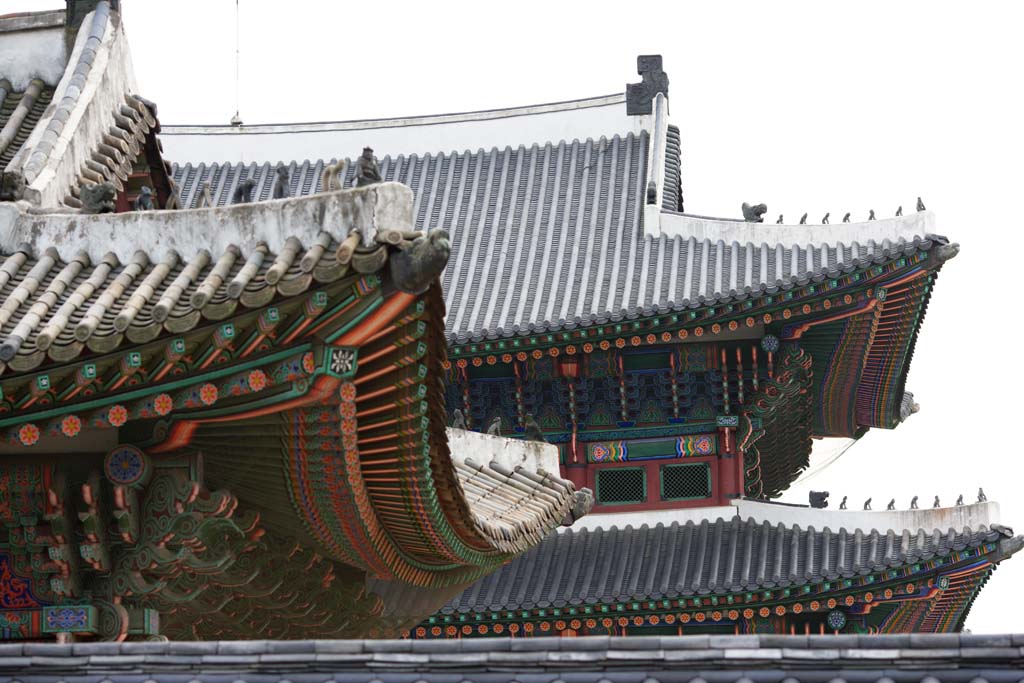 Foto, materieel, vrij, landschap, schilderstuk, bevoorraden foto,Kunjongjon van Kyng-bokkung, Van hout gebouw, Wereld heritage, Confucianism, Vele trant kavelt