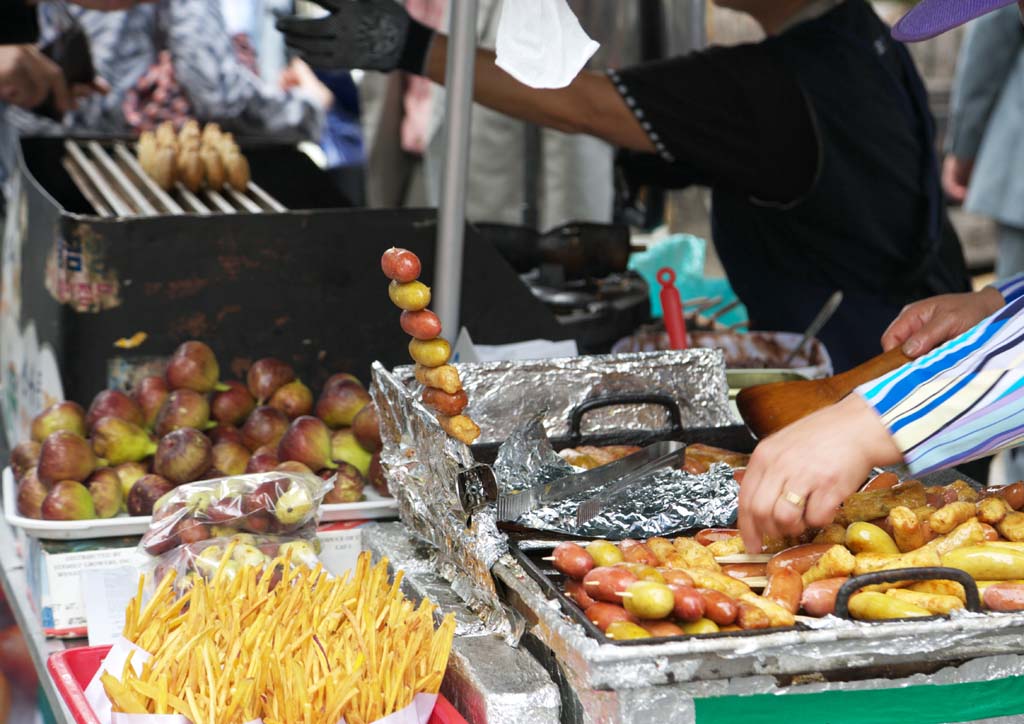 photo,material,free,landscape,picture,stock photo,Creative Commons,The stand of the weiner, weiner, Sausage, fig, French fries