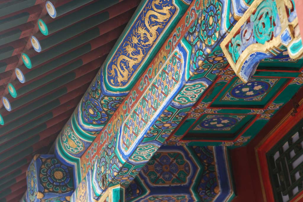 photo,material,free,landscape,picture,stock photo,Creative Commons,Summer Palace beam pattern, Dragon, , Chinese, Decoration