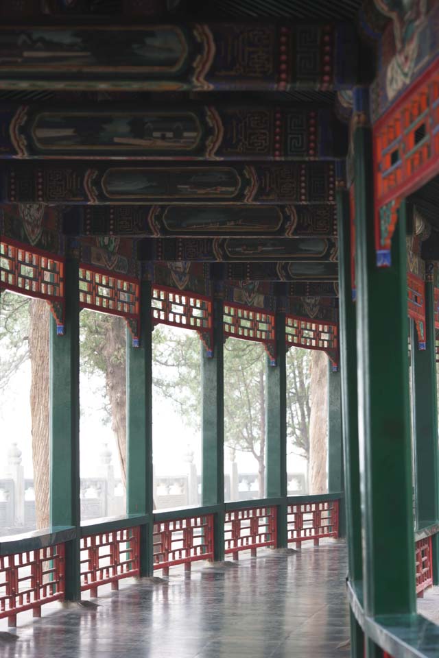 photo,material,free,landscape,picture,stock photo,Creative Commons,Summer Palace long corridor, Decoration, Liang, Ink Paintings, Green