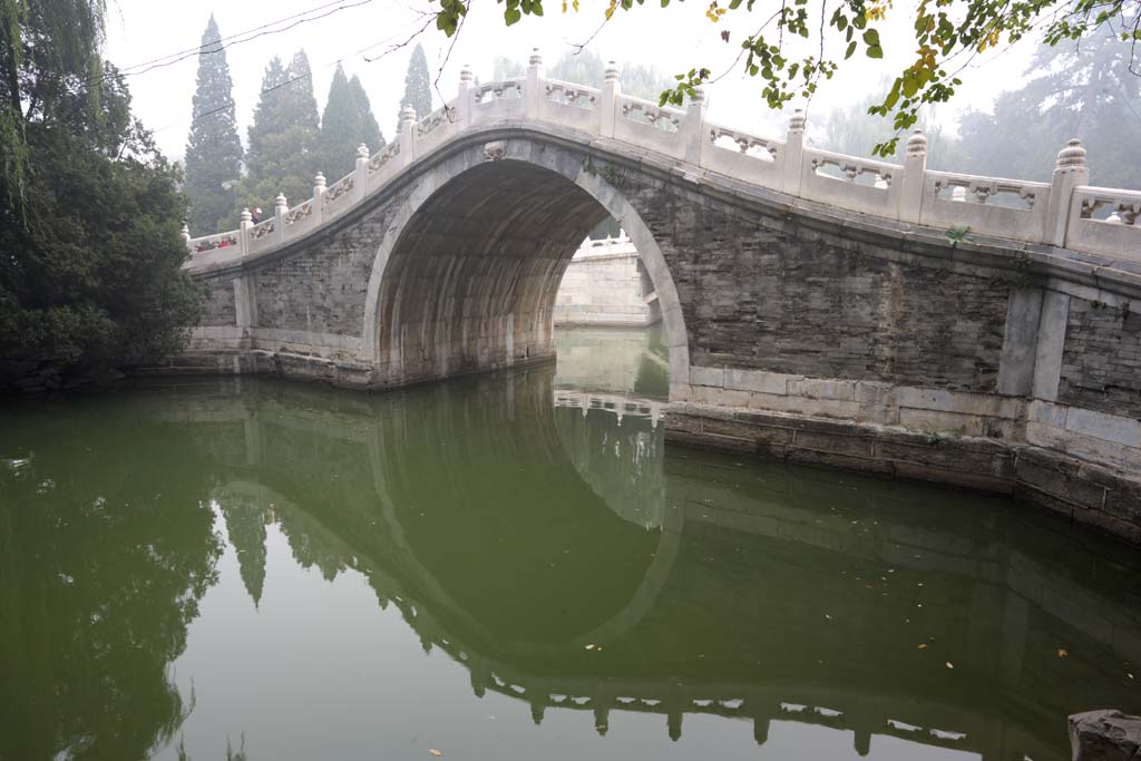 fotografia, materiale, libero il panorama, dipinga, fotografia di scorta,Palazzo estate e mezzo del ponte di parete, Prenda a sassate scalinata, Gradini, Ishibashi, Muro di mezzo-ponte