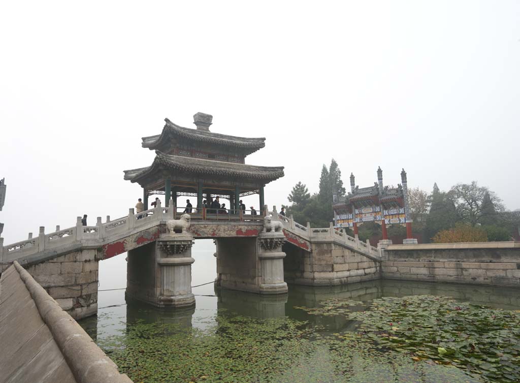 Foto, materieel, vrij, landschap, schilderstuk, bevoorraden foto,De Summer Palace Bridge, Stenige trap, Trap, Ishibashi, 