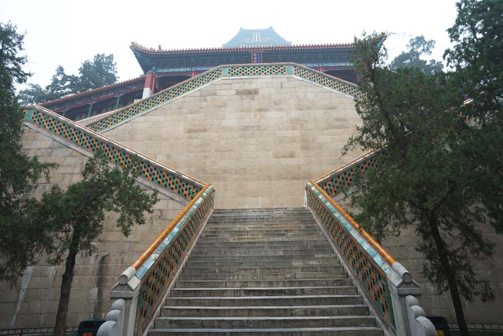 photo,material,free,landscape,picture,stock photo,Creative Commons,Summer Palace stairs, Stairs, Stone stairway, Ishigaki, Brick