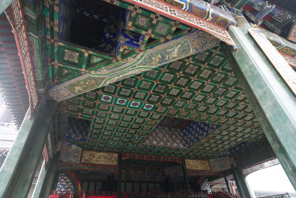 photo,material,free,landscape,picture,stock photo,Creative Commons,Norikazu the Summer Palace park, Stage, Ceiling, Chinese, 