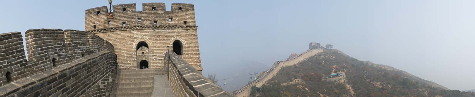 Foto, materieel, vrij, landschap, schilderstuk, bevoorraden foto,Great Wall Panorama, Muren, Lou Kasteel, Xiongnu, Keizer Guangwu van Han