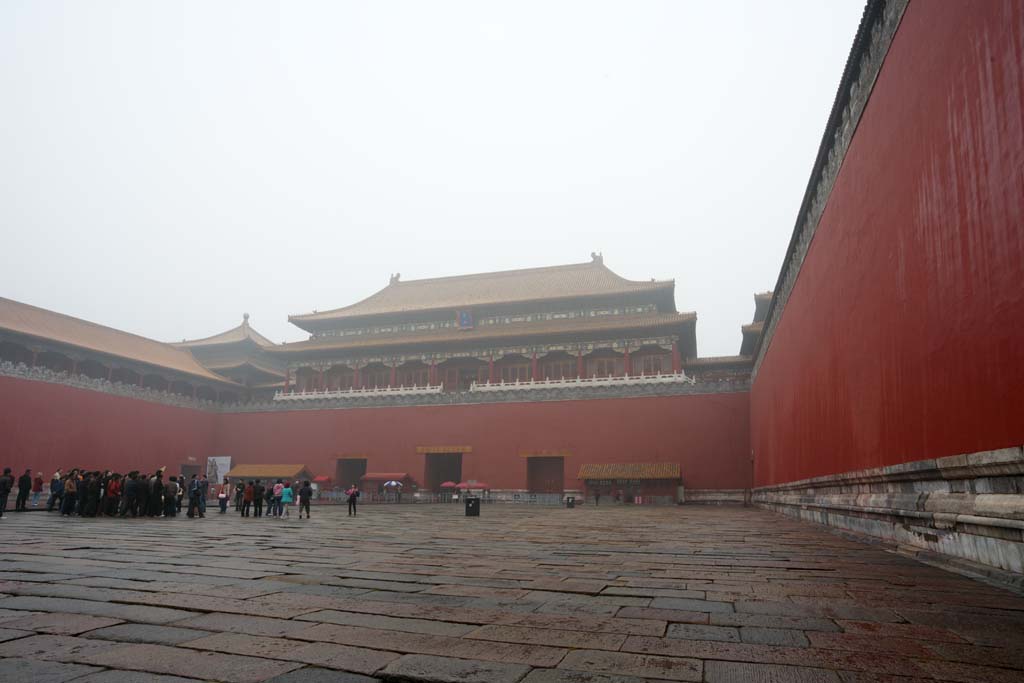 fotografia, material, livra, ajardine, imagine, proveja fotografia,Horse Forbidden City Gate, Camada de Zhu, Porto dianteiro, Parede vermelha, Cartes