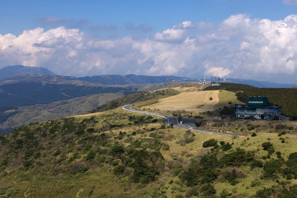 Foto, materiell, befreit, Landschaft, Bild, hat Foto auf Lager,Izu Skyline, Autobahn, Asphalt, Plateau, Ridgeline