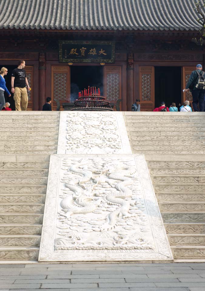 Foto, materiell, befreit, Landschaft, Bild, hat Foto auf Lager,Wolke Drachen Steinboden im Tempel der Groen Barmherzigkeit und Gte, Gojong, Kaiserin Fuminori, Buddhismus, Reise zum Westen