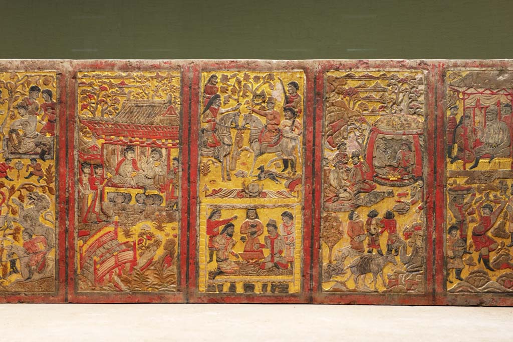 fotografia, material, livra, ajardine, imagine, proveja fotografia,Stone tmulo sof, Mural, Ir, Persa, China antiga