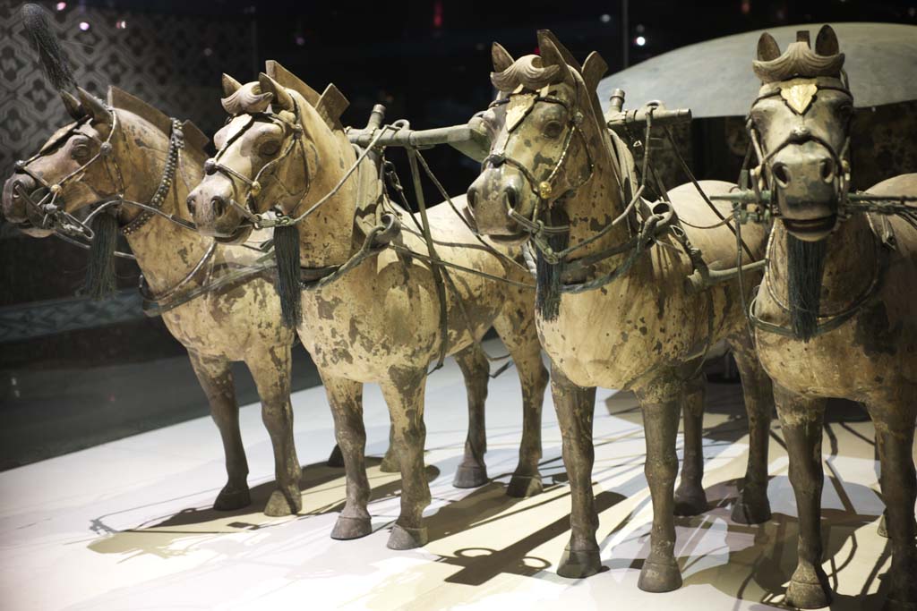 fotografia, materiale, libero il panorama, dipinga, fotografia di scorta,Chariot bronzo e Cavalli nel Mausoleo del Primo Imperatore Qin, Rame a cavalli, Persone antiche, Tomba, Eredit di Mondo