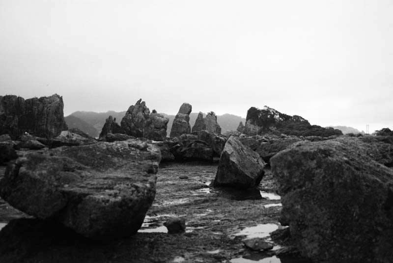 Foto, materiell, befreit, Landschaft, Bild, hat Foto auf Lager,Hashikui-iwa im Regen, Kste, Stein, , 