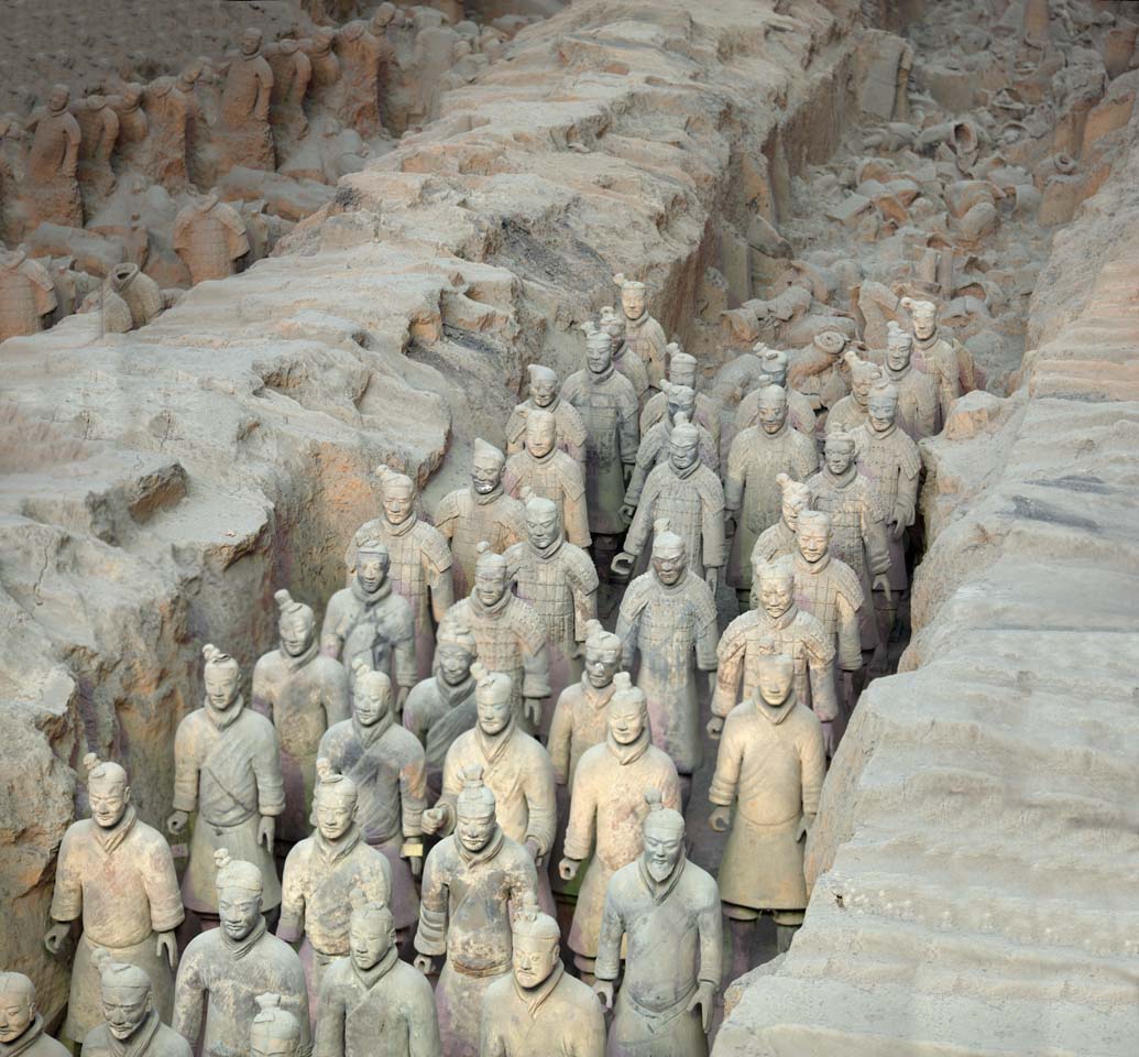 fotografia, materiale, libero il panorama, dipinga, fotografia di scorta,Guerrieri di terracotta in buca n  1, Guerrieri di cotta di terra, Persone antiche, Tomba, Eredit di Mondo