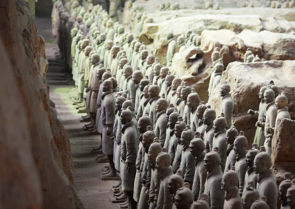 foto,tela,gratis,paisaje,fotografa,idea,Guerreros de terracota en el hoyo n  1, Guerreros de terracota, Personas antiguas, Tumba, Herencia de mundo