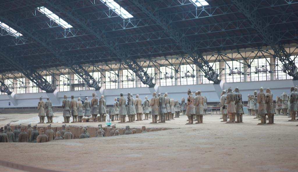 Foto, materieel, vrij, landschap, schilderstuk, bevoorraden foto,Terracotta krijgers in Pit No.3, Terracotta Strijders, Oeroud volk, Groeve, Wereld Heritage