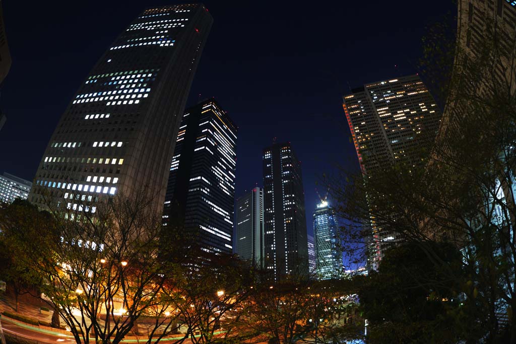 Foto, materiell, befreit, Landschaft, Bild, hat Foto auf Lager,Shinjuku bei Nacht, Hochhaus, Subcenter, Tokyo weltstdtische Regierung, Gebude