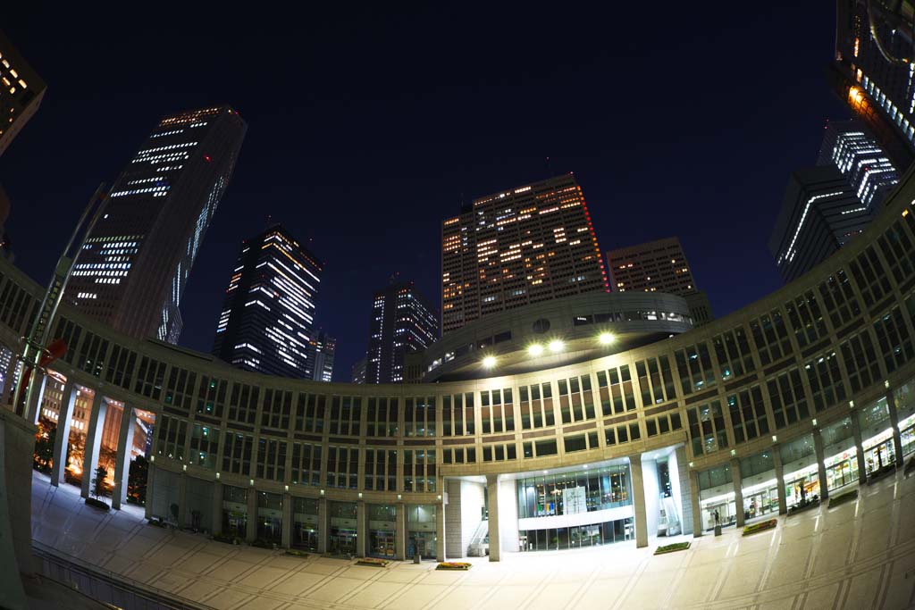 Foto, materiell, befreit, Landschaft, Bild, hat Foto auf Lager,Shinjuku bei Nacht, Hochhaus, Subcenter, Tokyo weltstdtische Regierung, Gebude