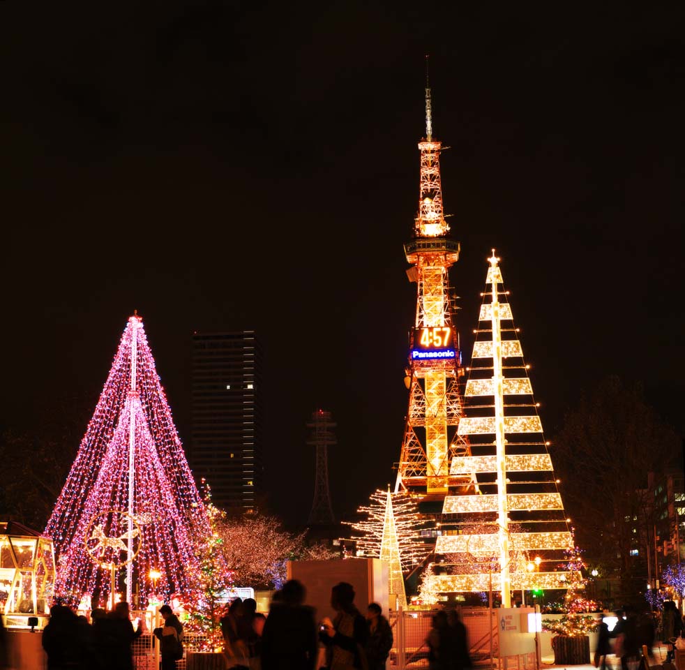 Foto, materiell, befreit, Landschaft, Bild, hat Foto auf Lager,White Illumination, X'mas, Die Norderde, Illuminierung, Festliche Beleuchtung