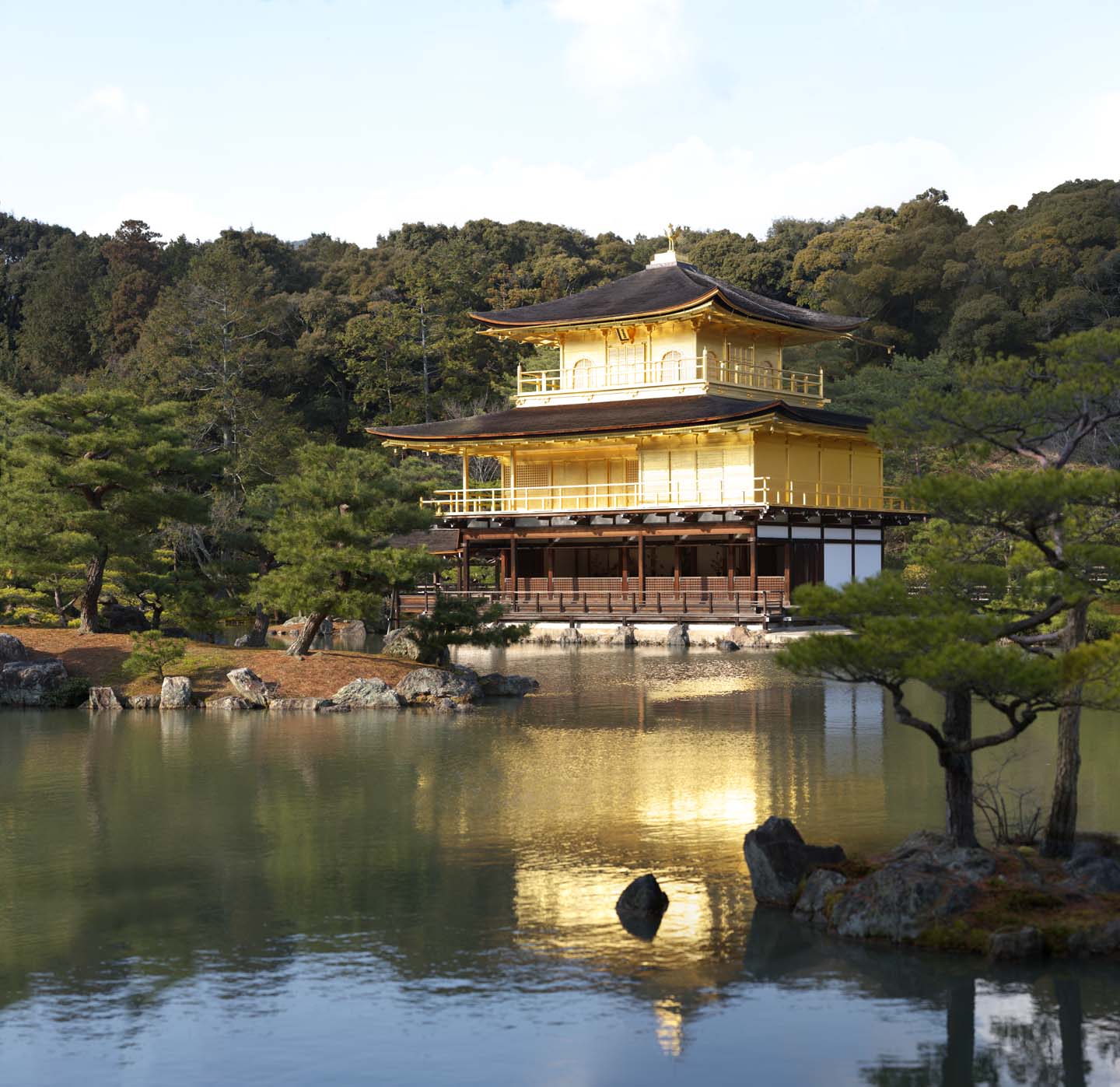 fotografia, materiale, libero il panorama, dipinga, fotografia di scorta,Tempio d'oro Padiglione reliquiario Hall, Eredit di Mondo, Padiglione dorato, Ashikaga Yoshimitsu, Kyoto