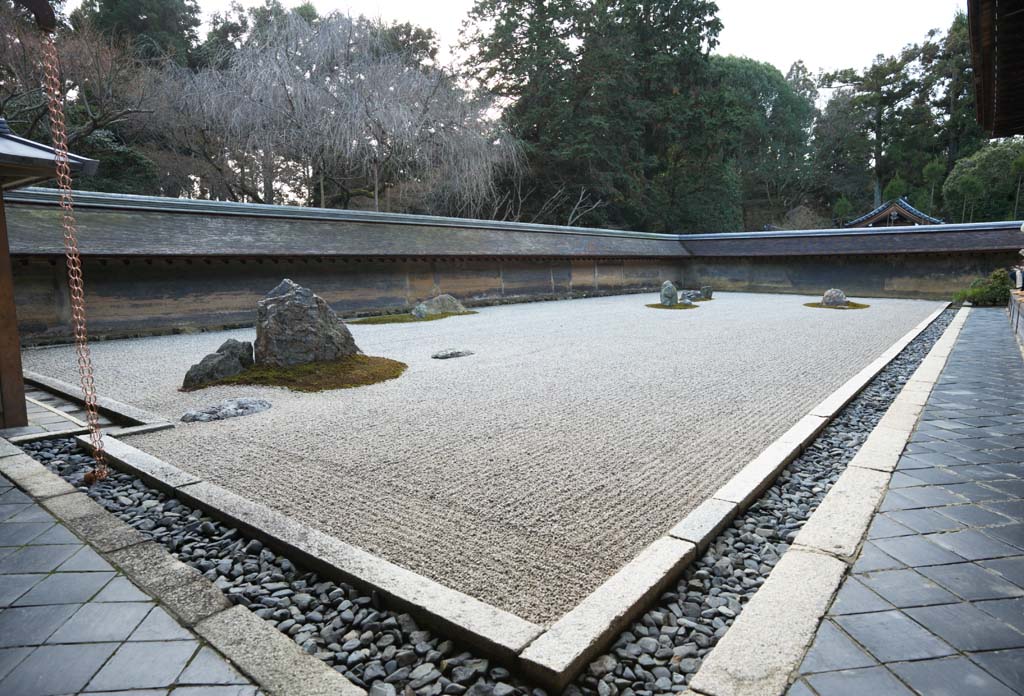 fotografia, materiale, libero il panorama, dipinga, fotografia di scorta,Il giardino roccioso nel tempio di pacifica drago, Eredit di Mondo, Culli giardino, Tempio Zen, Muromachi Shogunate