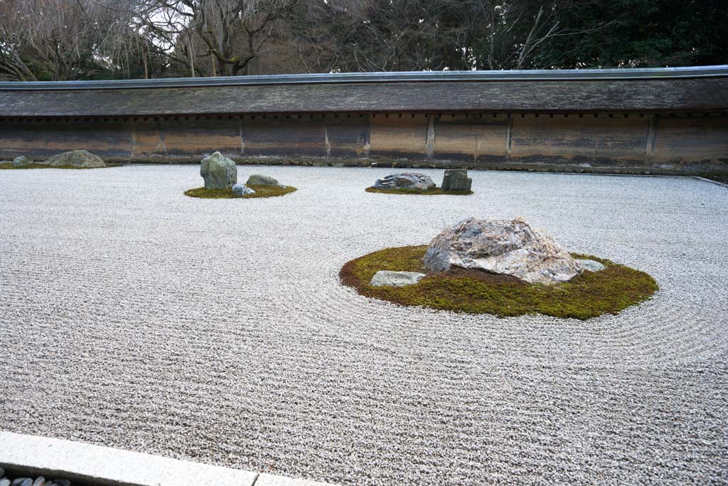 Foto, materiell, befreit, Landschaft, Bild, hat Foto auf Lager,Der Steingarten im Tempel des friedlichen Drachen, Welterbe, Rockgarten, Zentempel, Muromachi Shogunate