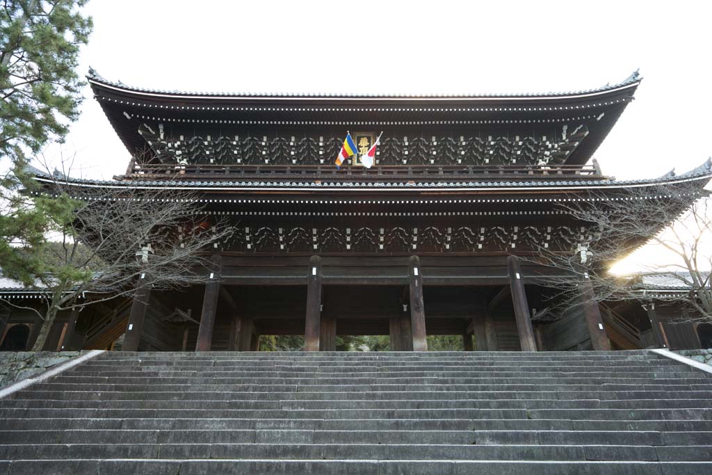 Foto, materieel, vrij, landschap, schilderstuk, bevoorraden foto,Chionin Main Gate, Boeddhisme, , Drie Daimon van japan, Zen tempel