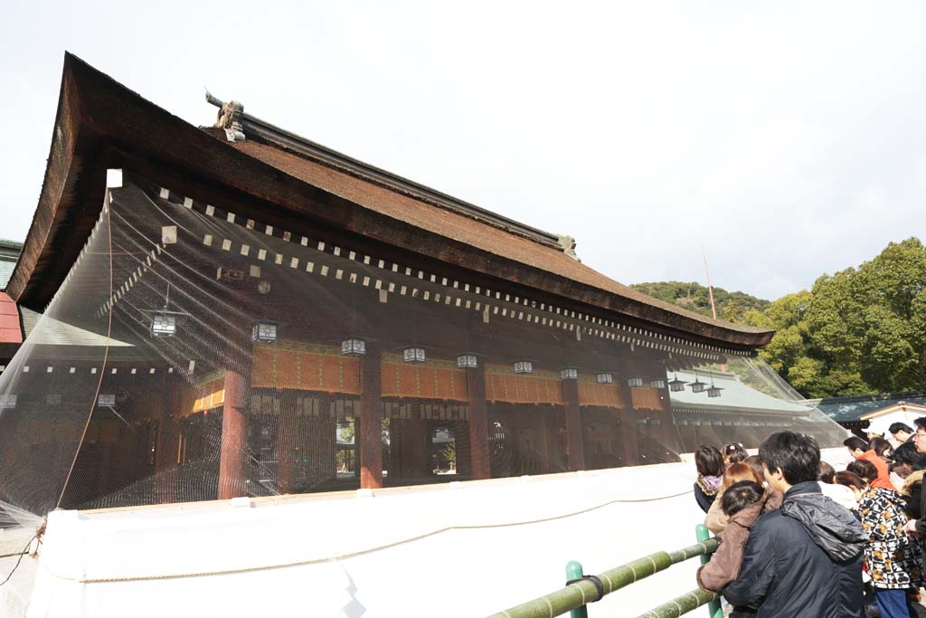 photo,material,free,landscape,picture,stock photo,Creative Commons,The hall of worship in Kashihara Shrine, Shinto, , Chronicles of Japan, Kojiki