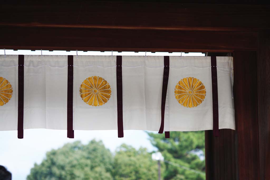 photo,material,free,landscape,picture,stock photo,Creative Commons,Gate Curtain in Kashihara Shrine, Shinto, , Chronicles of Japan, Kojiki