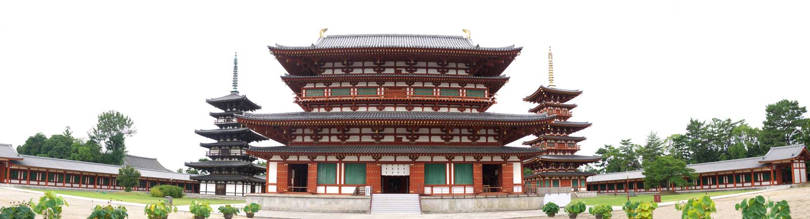 Foto, materiell, befreit, Landschaft, Bild, hat Foto auf Lager,Yakushi-ji-Tempel, Ich werde in roten gemalt, Der Buddha vom Verheilen, Buddhistisches Mnchskloster, Chaitya