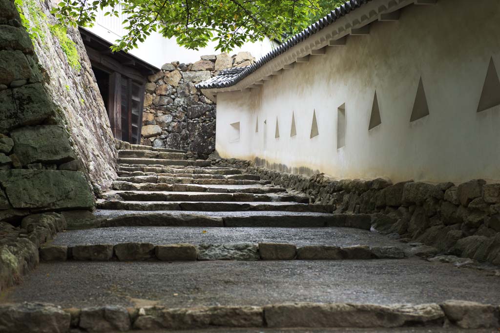 Foto, materieel, vrij, landschap, schilderstuk, bevoorraden foto,De Himeji-jo Kasteel poort, Vier nationale schatten Kasteel, Sadanori Akamatsu, Shigetaka Kuroda, Hideyoshi Hashiba