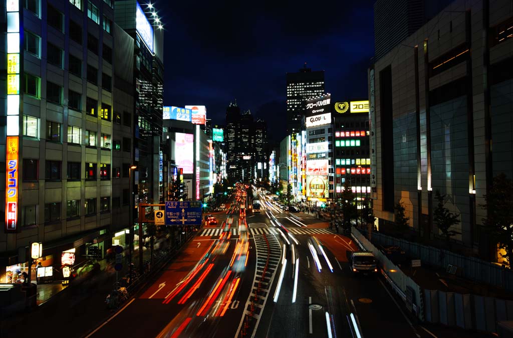 Foto, materieel, vrij, landschap, schilderstuk, bevoorraden foto,De schemering van Shinjuku Station, Benedenstad, Shinjuku, Commerciele wijken, Stad